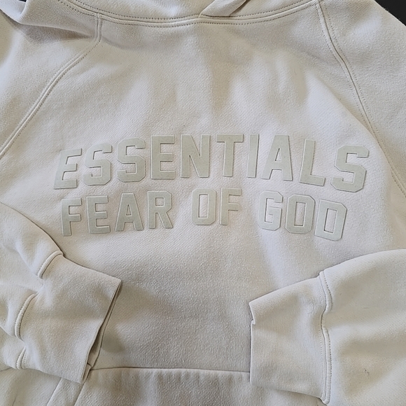 Fear of God Essentials Cream Hoodie Unisex Adult Size XS Some Flaws See Pics - Picture 2 of 14